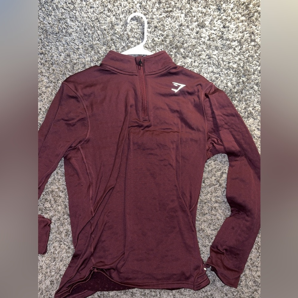 Gymshark Maroon Long Sleeve Tee insulated